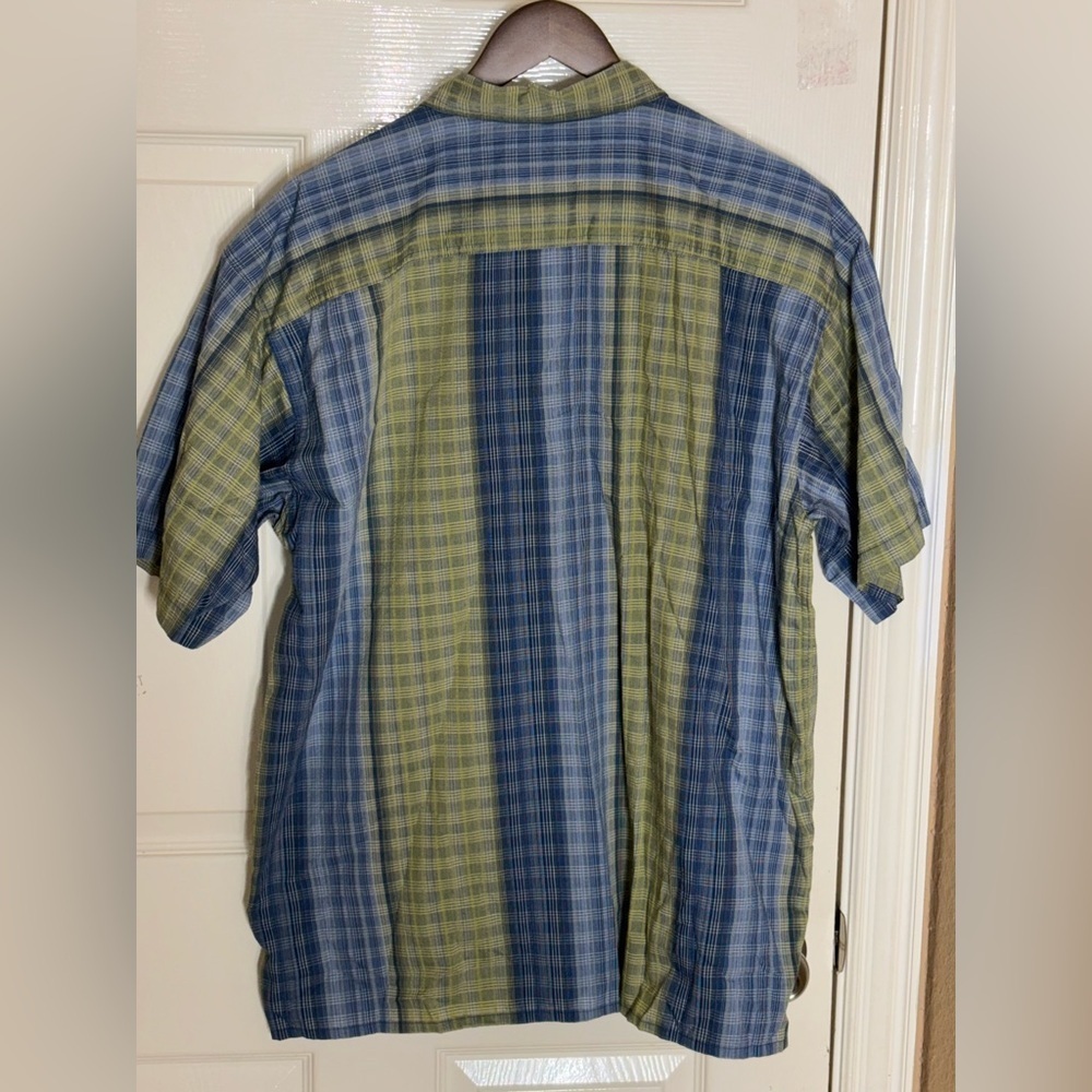 Patagonia Men's Button Front Shirt Short Sleeve Seersucker Striped Plaid Large‌ - Picture 8 of 11